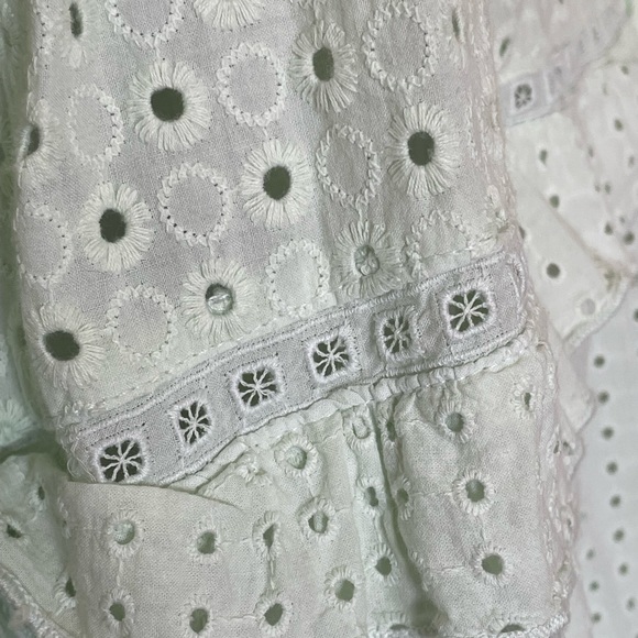 Zara mint green open work/eyelet embroidery midi dress - Picture 15 of 17